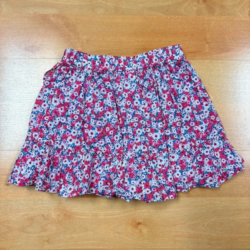 Gap Kids Pink Floral Pull-on Ruffle Skort Girls M 8